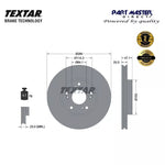 Load image into Gallery viewer, 2x Textar 92252503 Front Brake Discs 280mm Vented fits 45251TEAT00