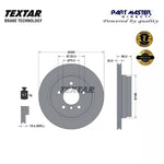 Load image into Gallery viewer, 2x Textar 92154903 Rear Brake Discs Vented 300mm Genuine fits OE 34216764653