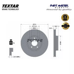 Load image into Gallery viewer, Textar 92159905 2x Front Brake Discs Vented 314mm Genuine fits OE 8K0615301