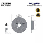 Load image into Gallery viewer, Textar 92163303 2x Rear Brake Discs Solid 300mm Genuine fits OE 2044230612/0912