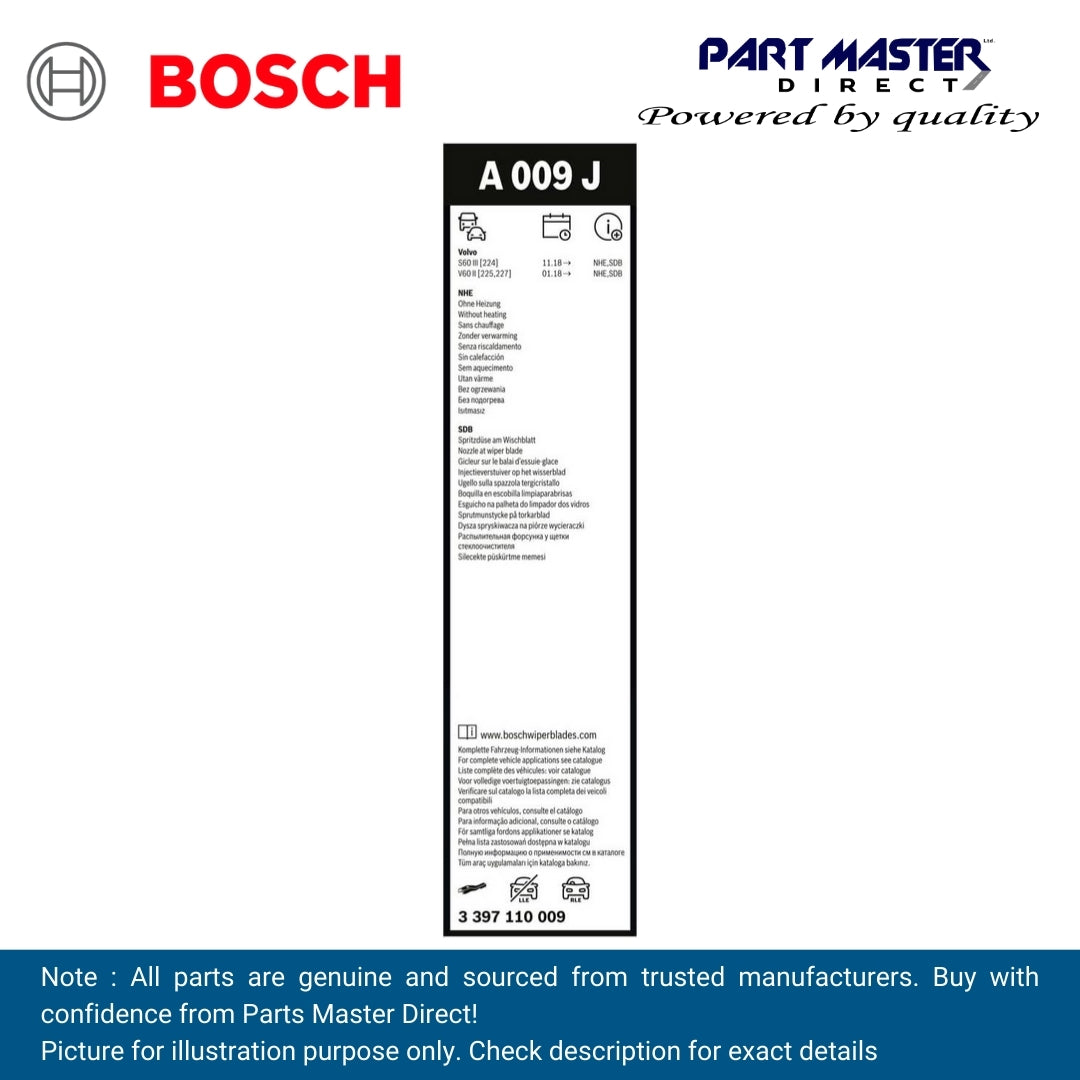 BOSCH AEROTWIN FLAT BLADE SET 600/500 A009J 3397110009
