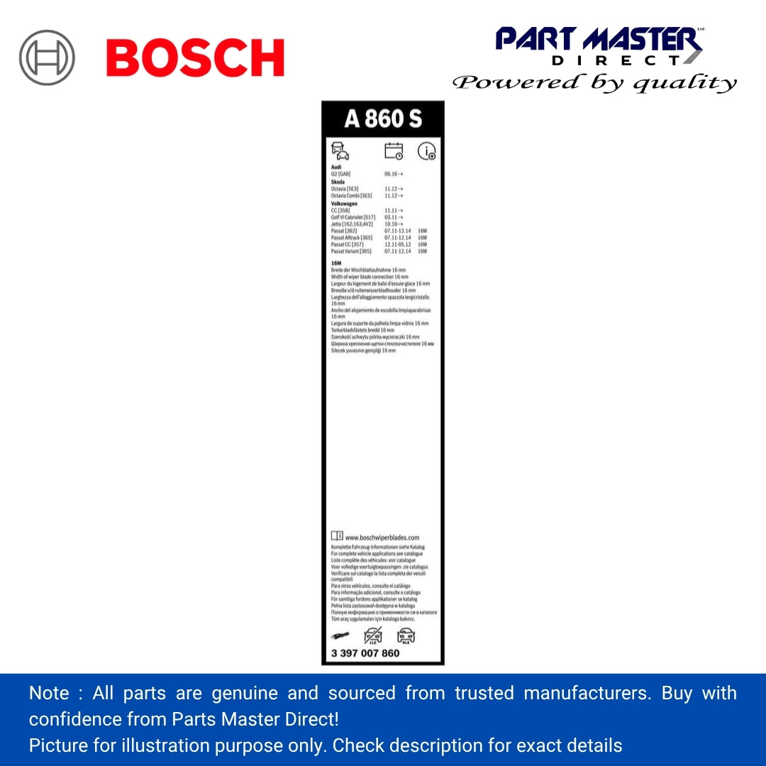 BOSCH AEROTWIN FLAT BLADE SET 600/475 A860S 3397007860