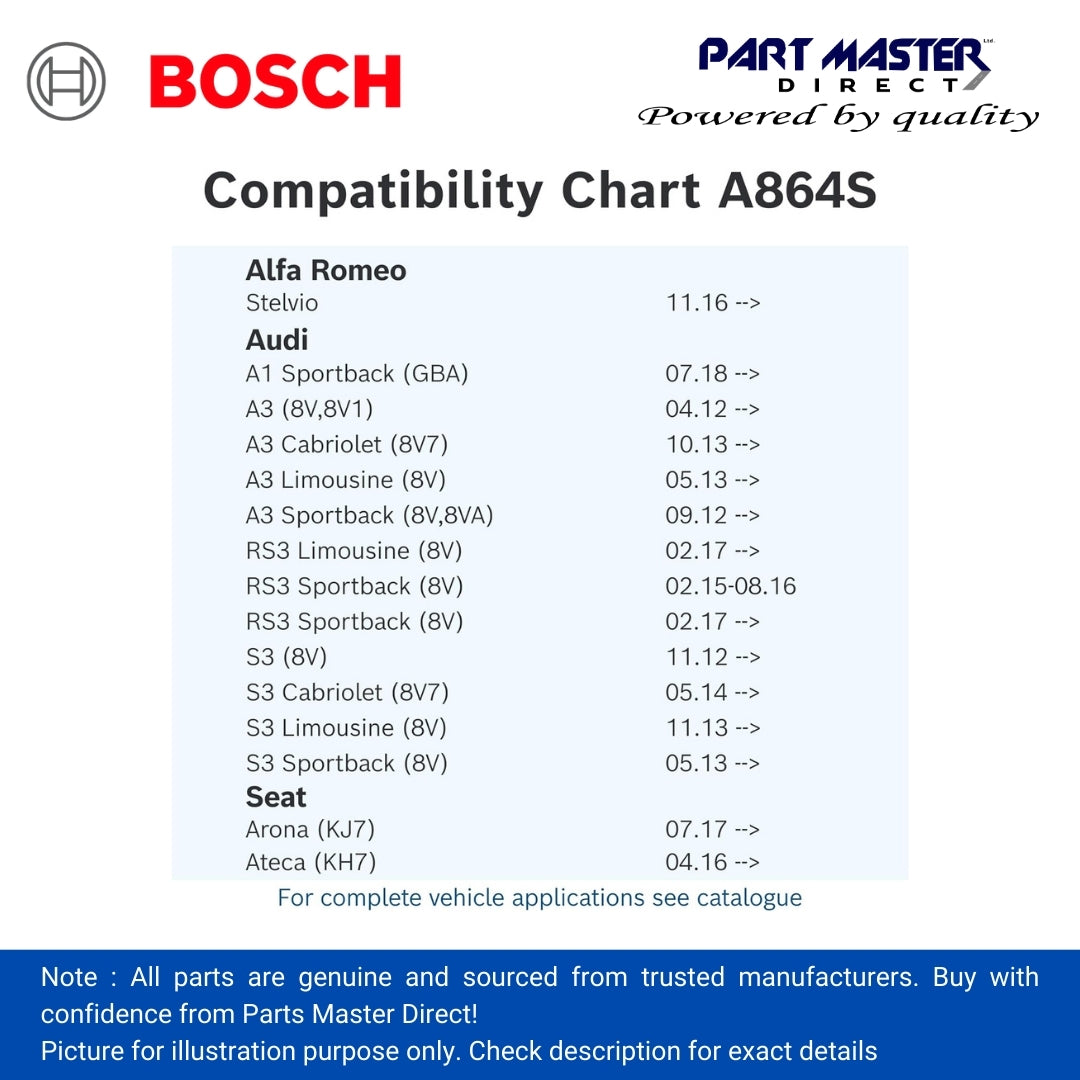 BOSCH AEROTWIN FLAT BLADE SET 650/450 A864S 3397007864