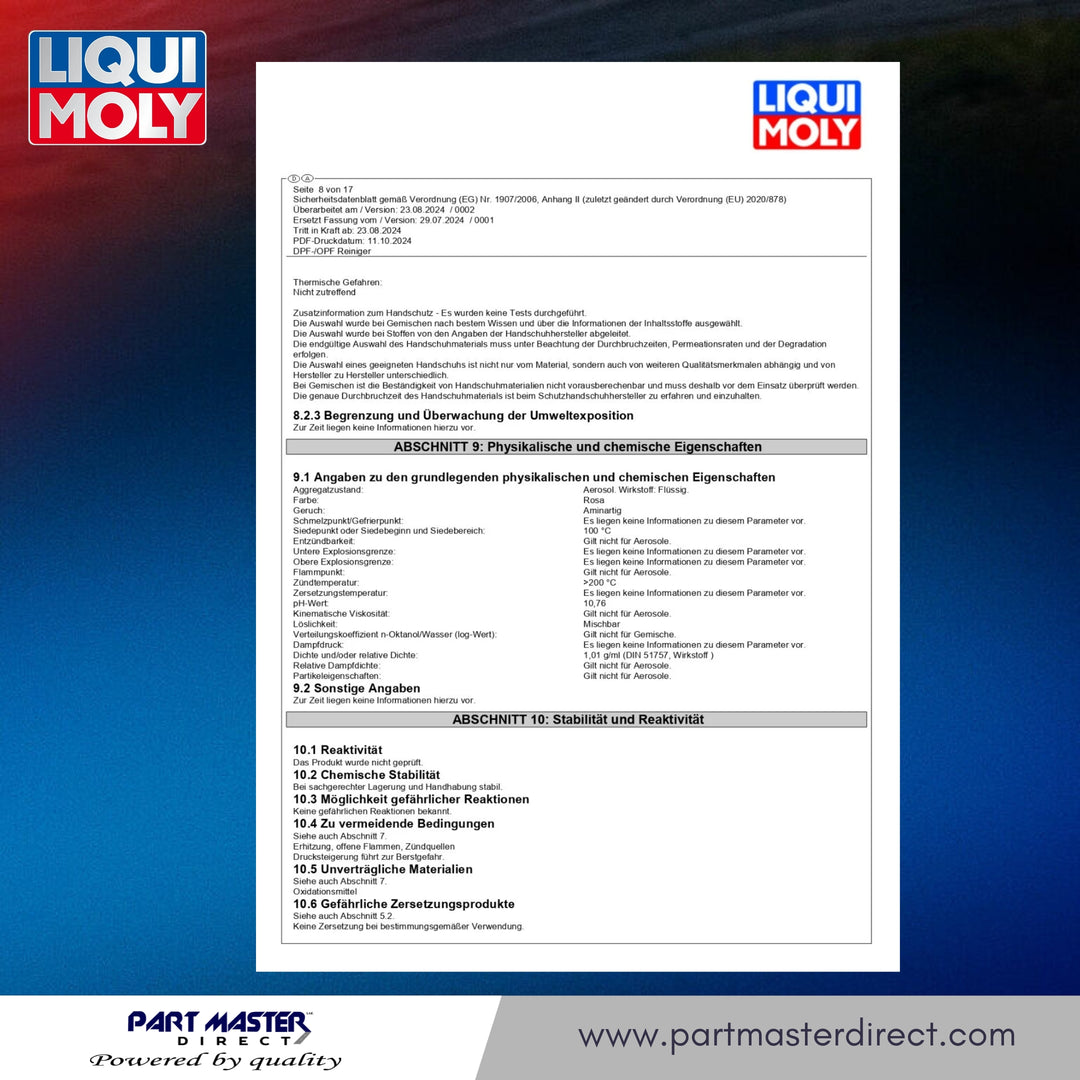 Liqui Moly DPF/GPF Cleaner 300ml Diesel & Petrol Engine Particulate Filter 21969