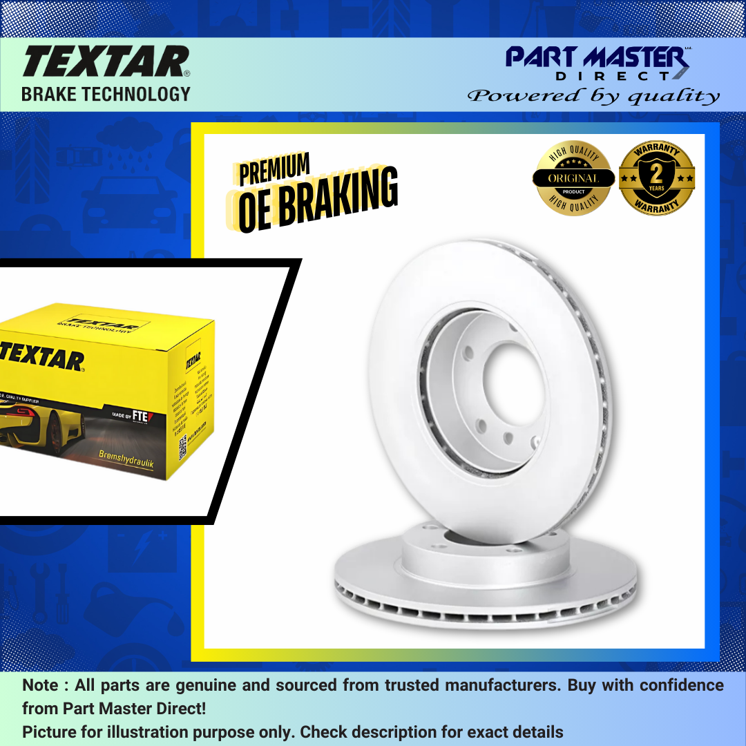 2x Brake Discs Vented Front 307mm 92283603 Textar fits 34116799351