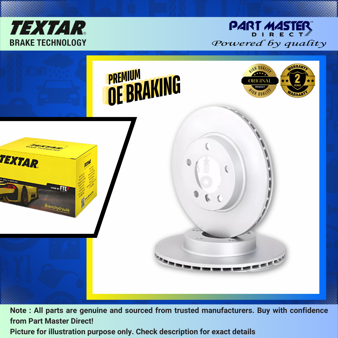 2x Front Brake Discs 332mm Vented Genuine OE Textar 92160805 fits 34116771985