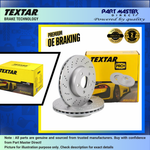Load image into Gallery viewer, 2x Front Brake Discs 370mm Vented Drilled Grooved Textar 92265425 Premium
