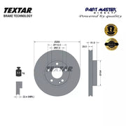 2x Textar 92257005 Front Brake Discs 280mm Vented fits 2464210012