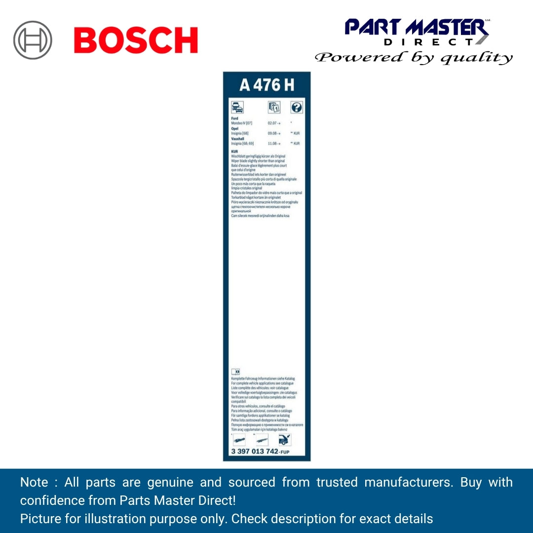 BOSCH AEROTWIN FLAT BLADE REAR 475 A476H 3397008055