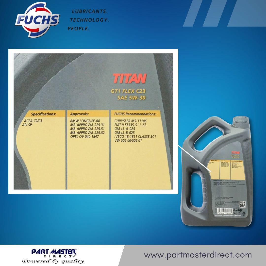 Fuchs TITAN GT1 FLEX C23 5W-30 Fully Synthetic Engine Oil 5L High Performance