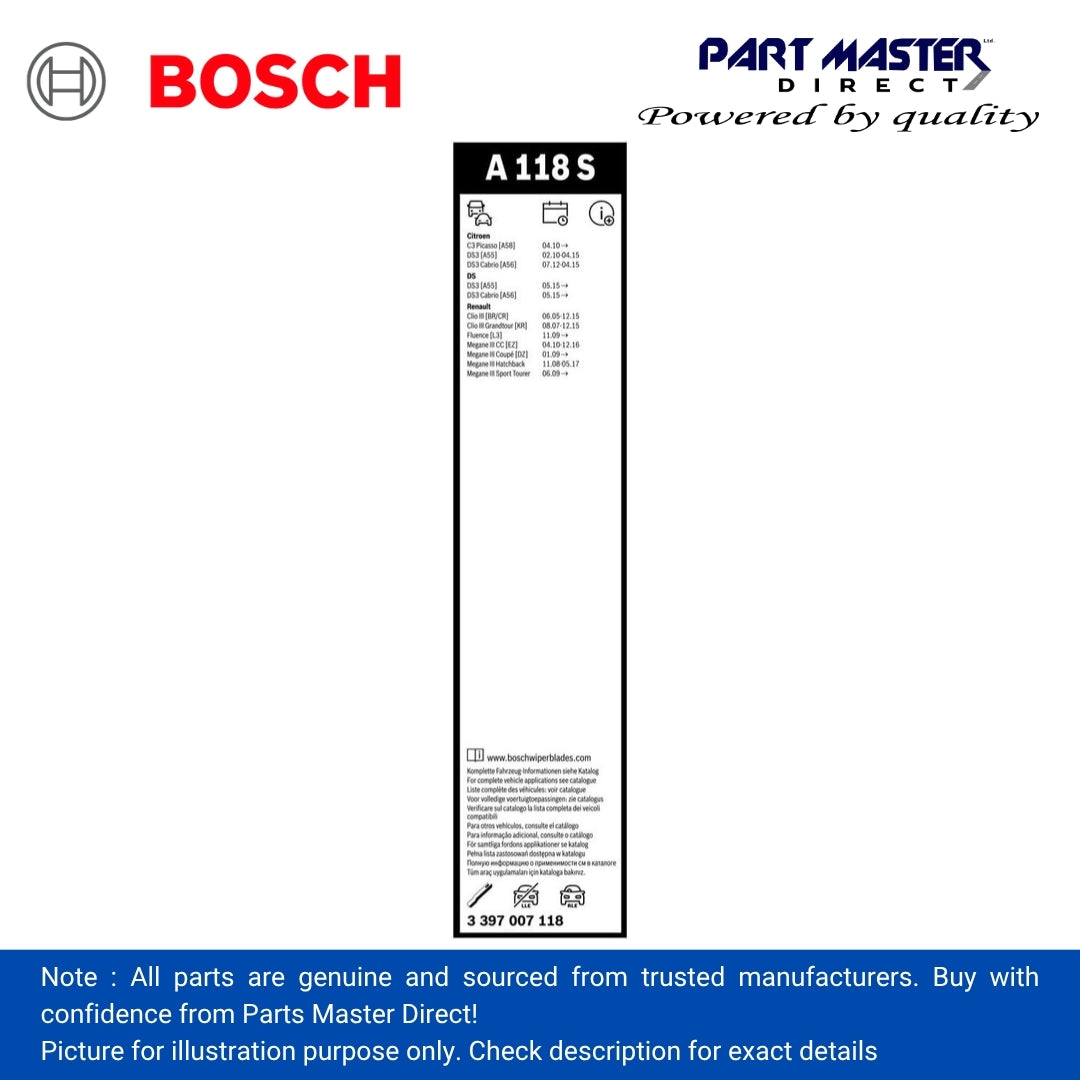 BOSCH AEROTWIN FLAT BLADE SET 600/400 A118S 3397007118