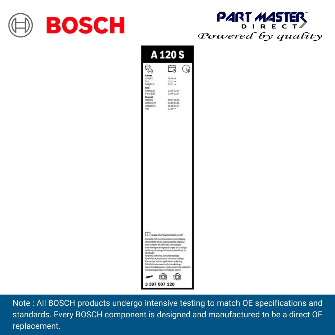 BOSCH AEROTWIN FLAT BLADE SET 750/650 A120S 3397007120