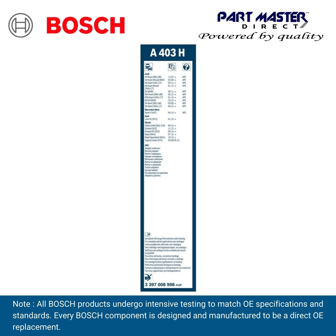 BOSCH AEROTWIN FLAT BLADE REAR 400 A403H 3397008998