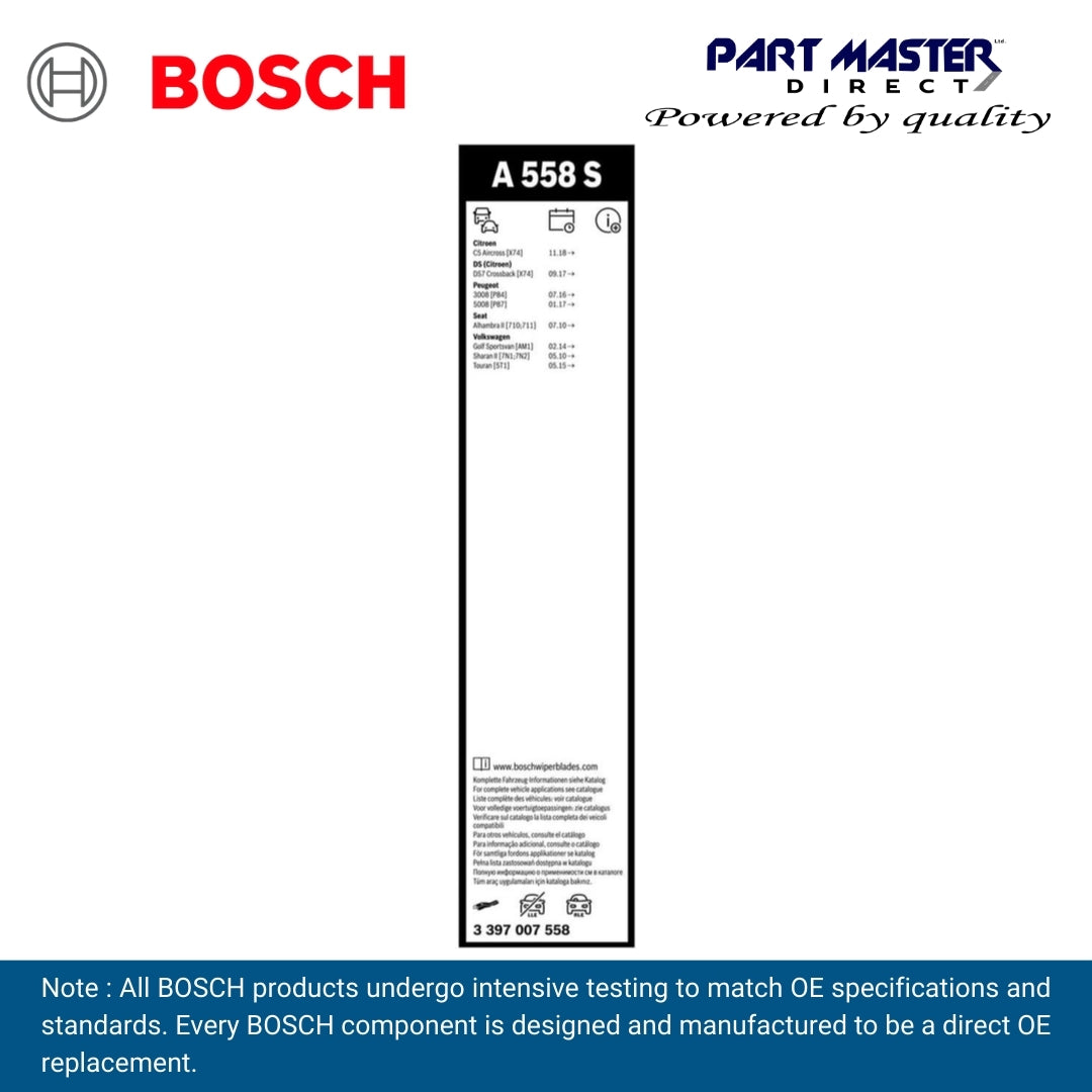 BOSCH AEROTWIN FLAT BLADE SET 700/400 A558S 3397007558