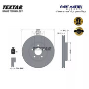 2x Textar 92241603 Front Brake Discs 295mm Vented fits 402065DA0A