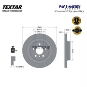 2x Vented Rear Brake Discs 300mm 92274503 Genuine OE Textar fits 34206891086