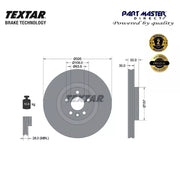 2x Vented Front Brake Discs 325mm 92278605 Genuine OE Textar fits 6178610