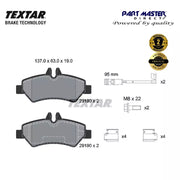 Textar 2919001 Brake Pads Fits MERCEDES SPRINTER 906 2.2D Rear 2009