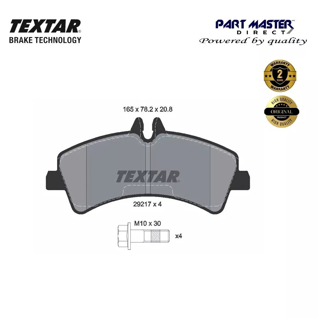 Textar 2921702 Rear Brake Pads Set Fits 0044208120 0054207420 0064202220