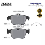 Textar 2620601 Rear 5WA698451C 5WA698451F 5WA698451A 5WA698451C