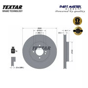2x Textar 92157905 Front Brake Discs Vented 280mm Genuine fits OE 34116858651