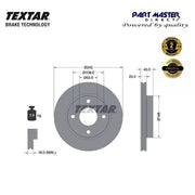 2x Textar 92051003 Front Brake Discs Vented 240mm Fits OE 1018277 1019604 New