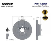 2x Textar 92115505 Rear Brake Discs Vented 300mm OE 0004230912 New Pair