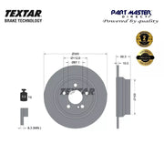 2x Textar 92115405 Rear Brake Discs Solid 300mm fits OE 0004231012 2114230712