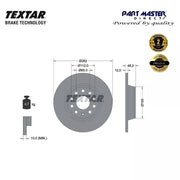 2x Textar 92140803 Rear Brake Discs Solid 282mm Genuine OE Fits 1K0615601AD