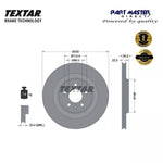Load image into Gallery viewer, Textar 92160303 2x Rear Brake Discs Vented 330mm Genuine fits OE 8K0615601C
