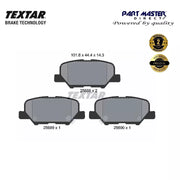 Textar 2568801 Rear Brake Pads Set fits 1609899680 1619790780 1620368680