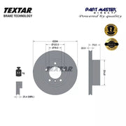 2x Textar 92238403 Front Brake Discs 284mm Vented fits 34116764629